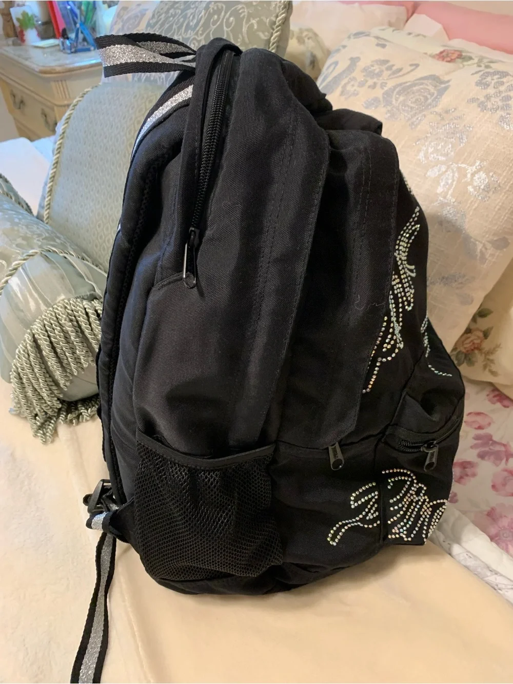 Victoria’s Secret PINK bling iridescent rhinestone campus backpack